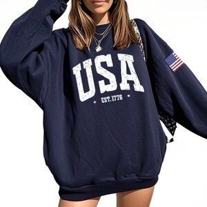 LilyCoco Women's Graphic Oversized Sweatshirt Long Sleeve Crewneck